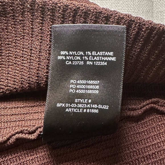 Aritzia Babaton Sculpt Knit Mockneck Halter Top Chocolate Brown - Picture 10 of 15